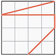 Plano visto de cima. Começa cruzando da borda direita para a esquerda. Desliza para baixo ao longo da borda esquerda. Cruza transversalmente, de forma horizontal, para a borda direita. Desliza para baixo ao longo da direita e cruza em diagonal para o centro inferior.