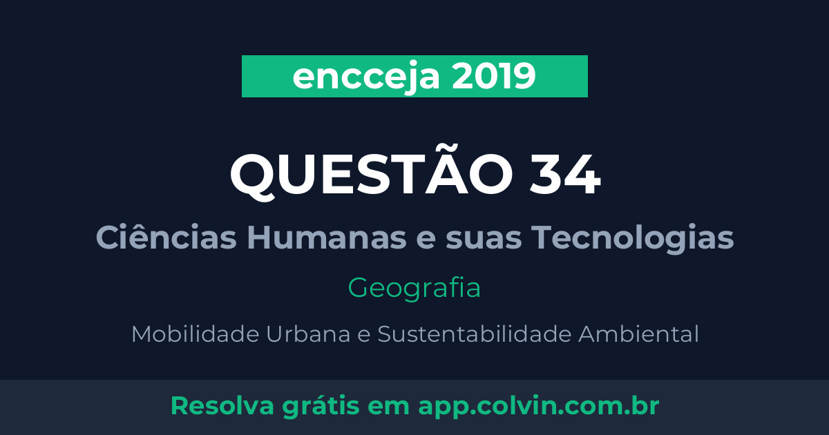Miniatura da Questão 34 de Geografia do encceja 2019