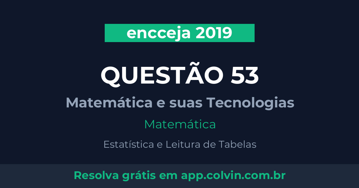 Miniatura da Questão 53 de Matemática do encceja 2019