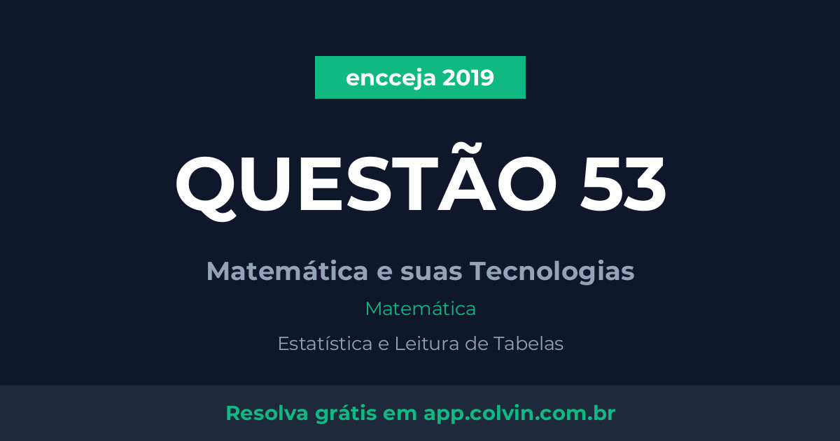 Miniatura da Questão 53 de Matemática do encceja 2019