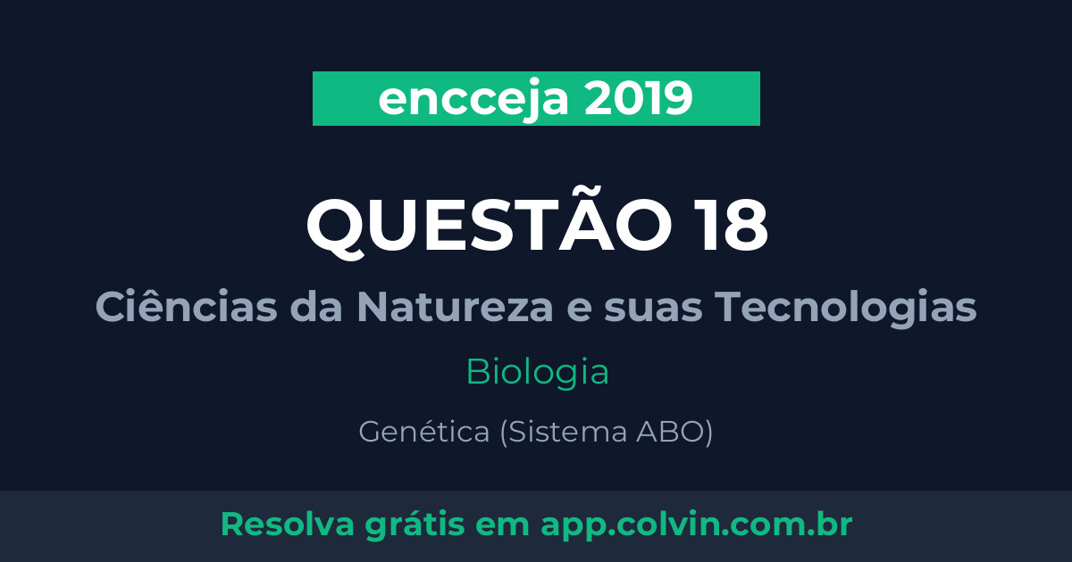Miniatura da Questão 18 de Biologia do encceja 2019
