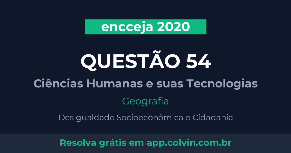 Miniatura da Questão 54 de Geografia do encceja 2020