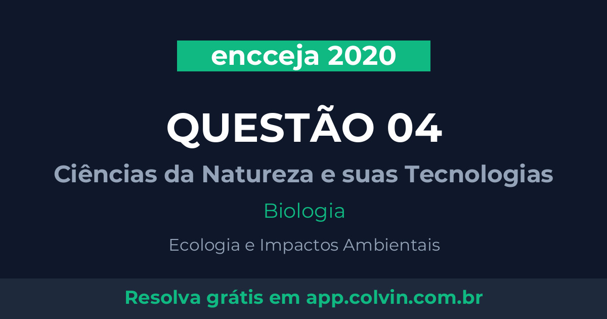 Miniatura da Questão 4 de Biologia do encceja 2020