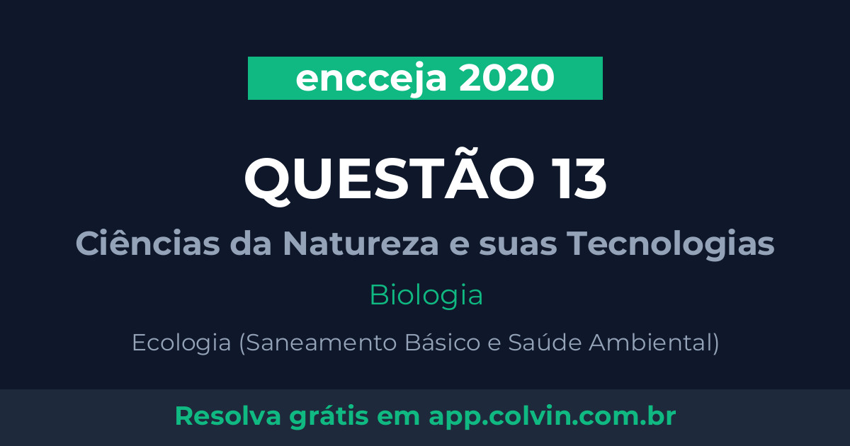 Miniatura da Questão 13 de Biologia do encceja 2020