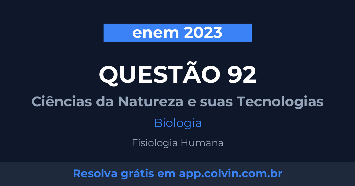 Miniatura da Questão 92 de Biologia do enem 2023