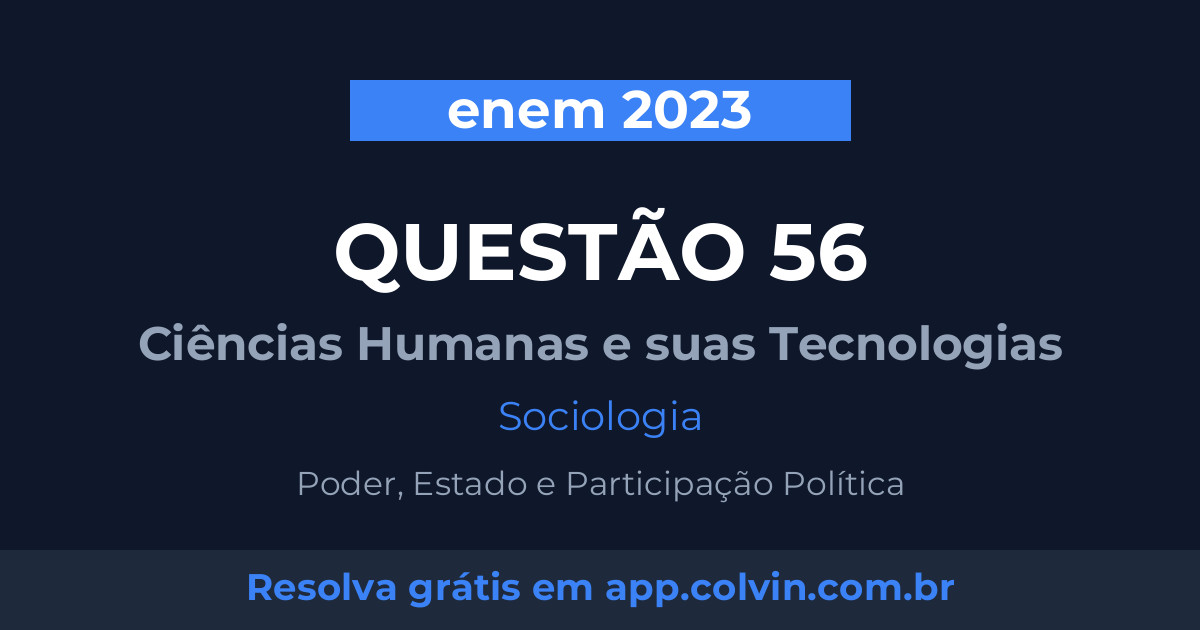 Miniatura da Questão 56 de Sociologia do enem 2023