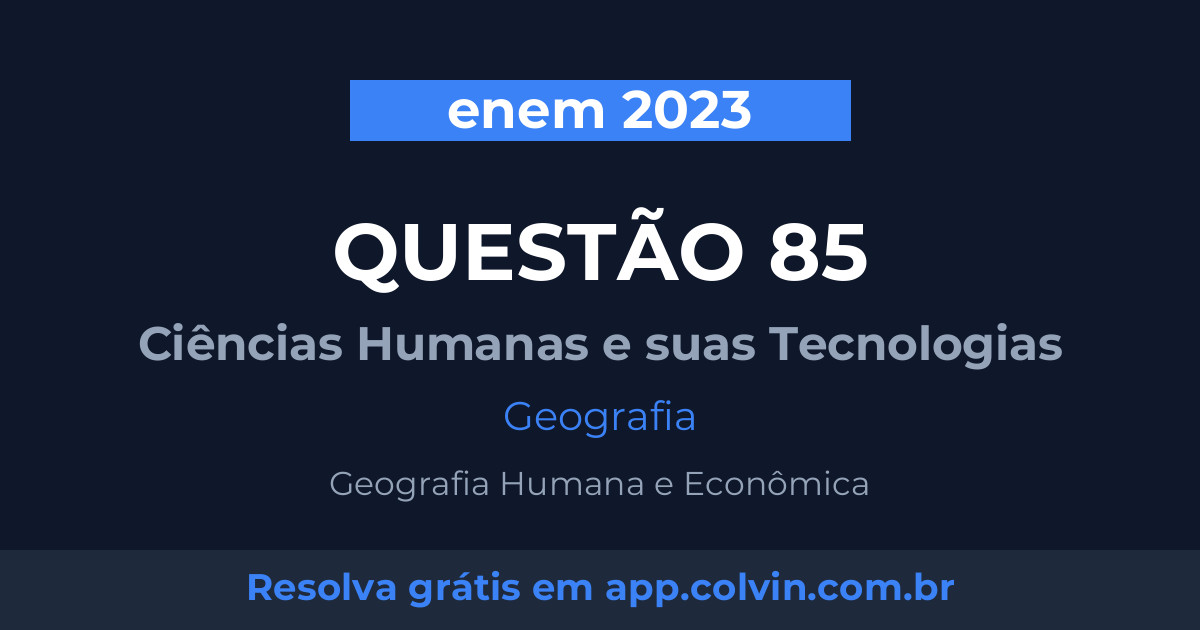 Miniatura da Questão 85 de Geografia do enem 2023