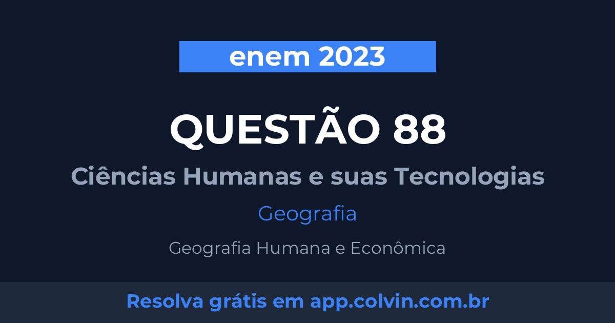 Miniatura da Questão 88 de Geografia do enem 2023