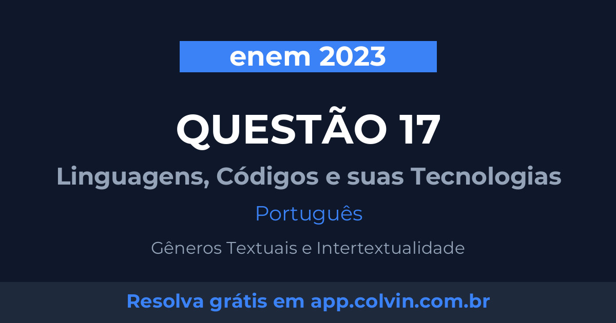 Miniatura da Questão 17 de Português do enem 2023