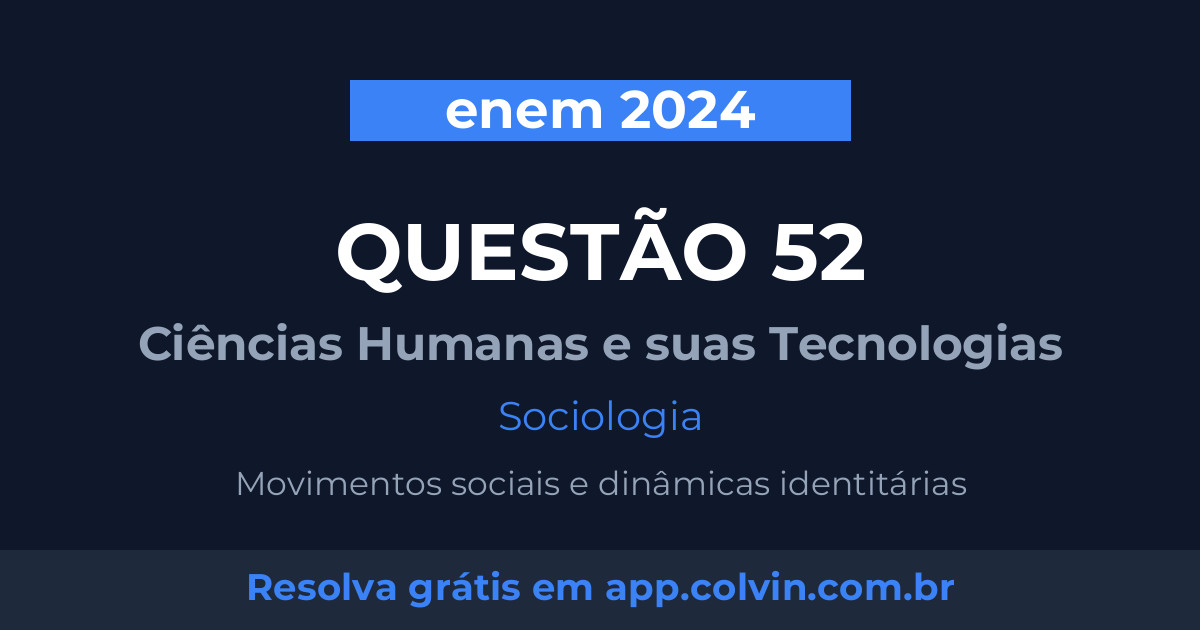 Miniatura da Questão 52 de Sociologia do enem 2024