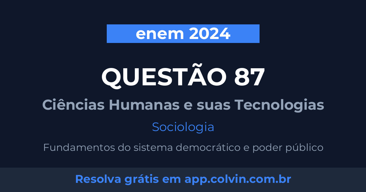 Miniatura da Questão 87 de Sociologia do enem 2024