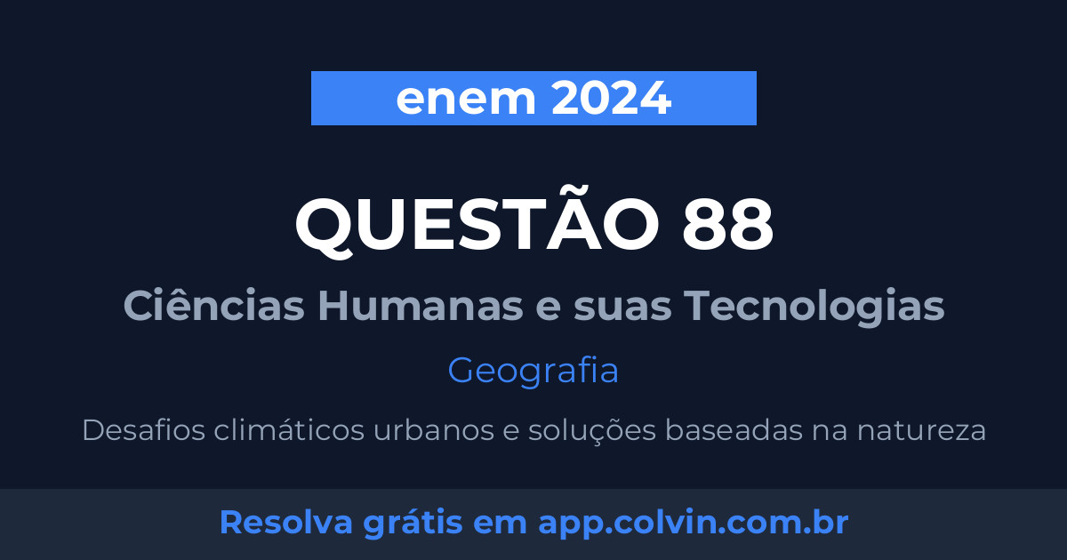Miniatura da Questão 88 de Geografia do enem 2024