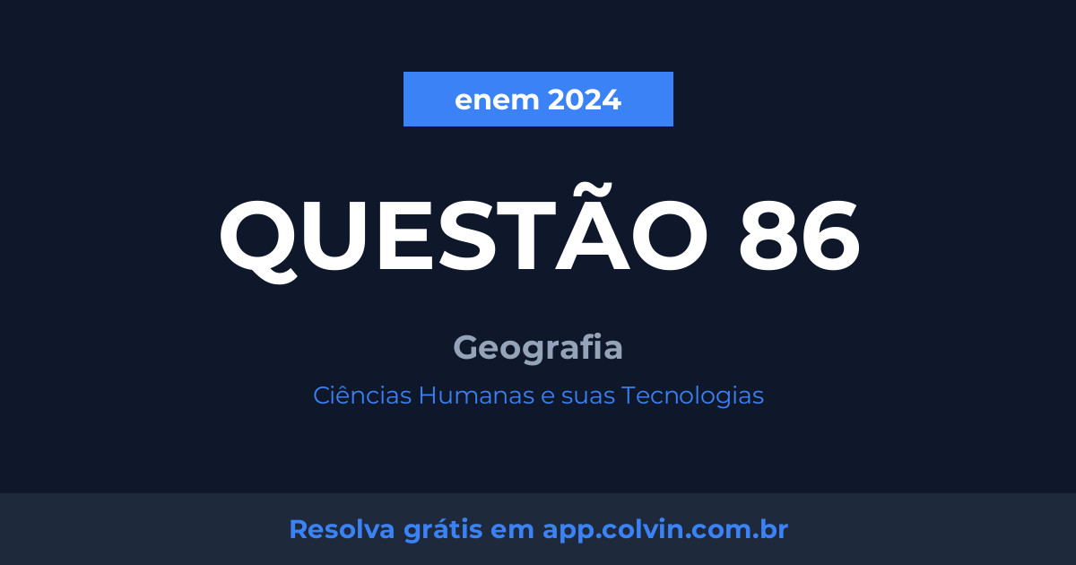 Miniatura da Questão 86 de Geografia do enem 2024
