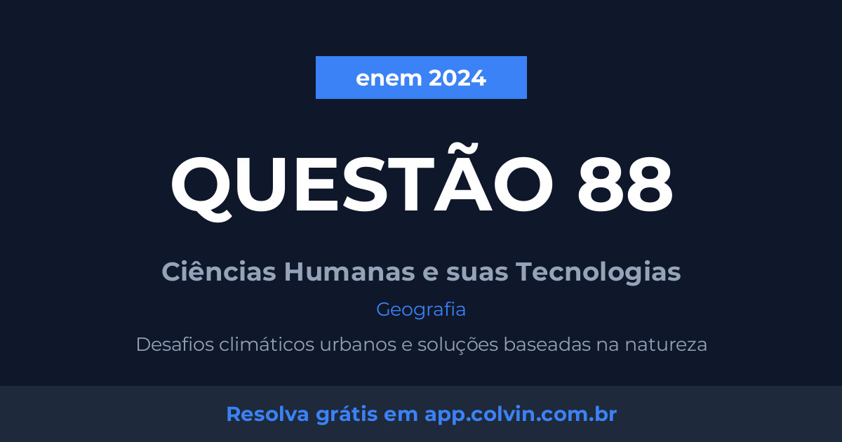 Miniatura da Questão 88 de Geografia do enem 2024