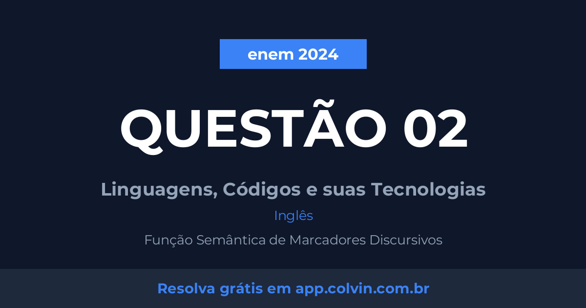 Miniatura da Questão 2 de Inglês do enem 2024