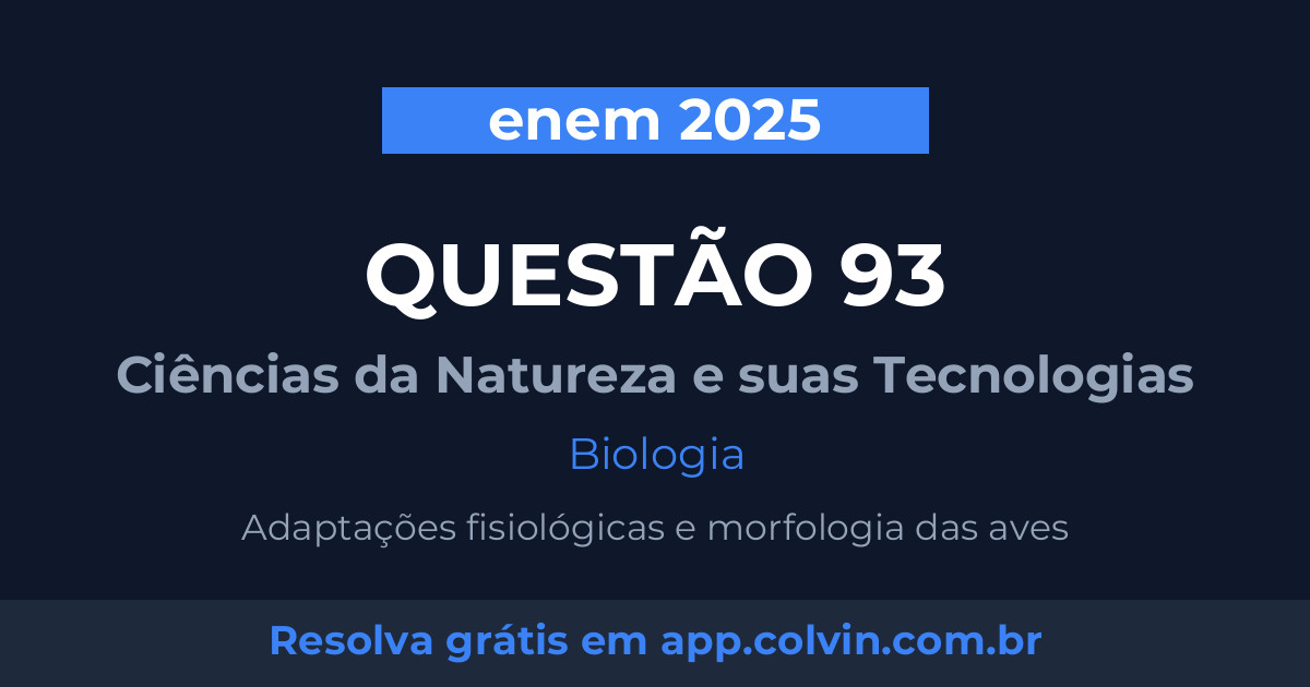 Miniatura da Questão 93 de Biologia do enem 2025