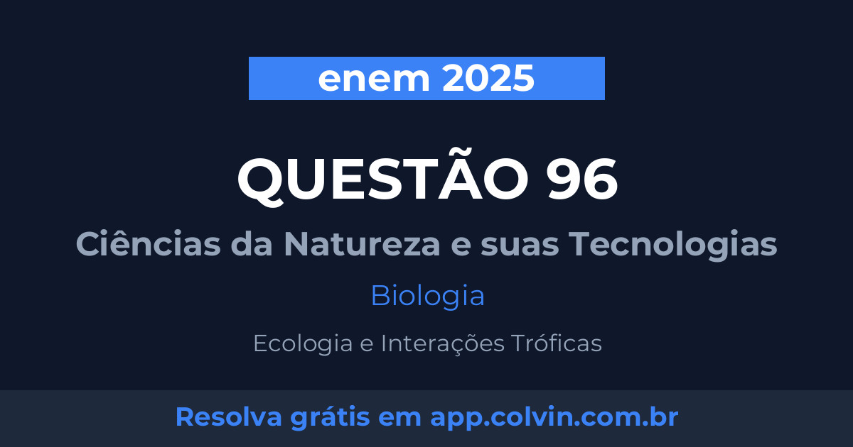 Miniatura da Questão 96 de Biologia do enem 2025